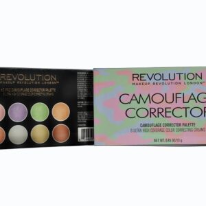 Makeup Revolution Camouflage Corrector Palette – 8-Color Cream Concealer for Flawless Coverage