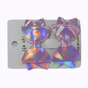 Holographic Bow Hair Clips Shiny and Trendy Hair Accessories