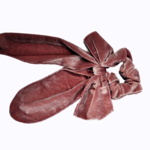Elegant Velvet Bow Scrunchie Soft and Stylish Hair Accessory